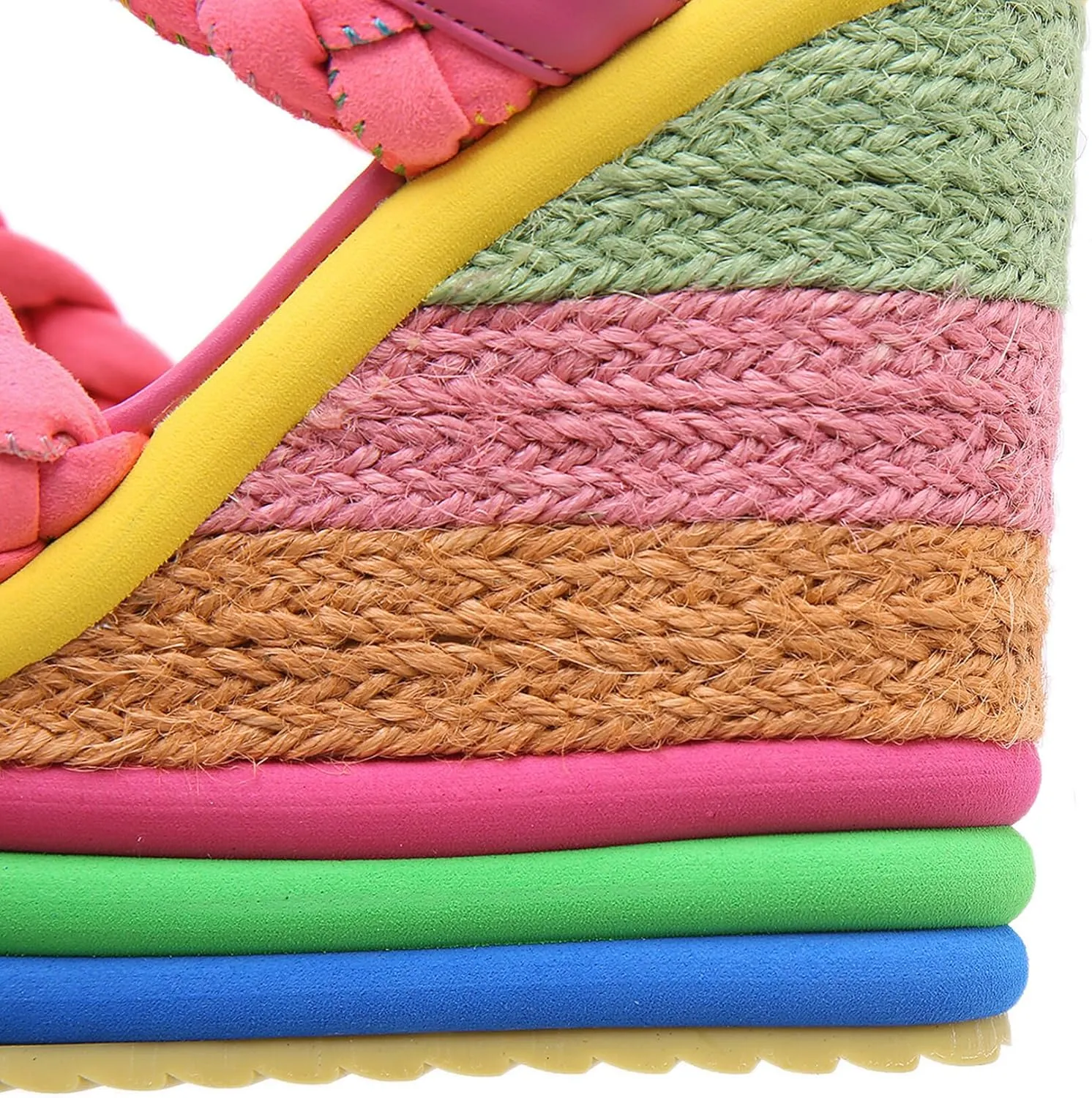 Colorful Wedge Heel Sandals for Women Platform Espadrilles Sandal with Ankle Strap