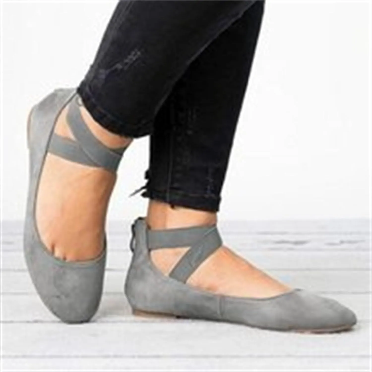 Comfotable Casual Shoes Round Toe Women Comfortable Mary Jane Ballet with Elastic Strap Casual Shoes for Women