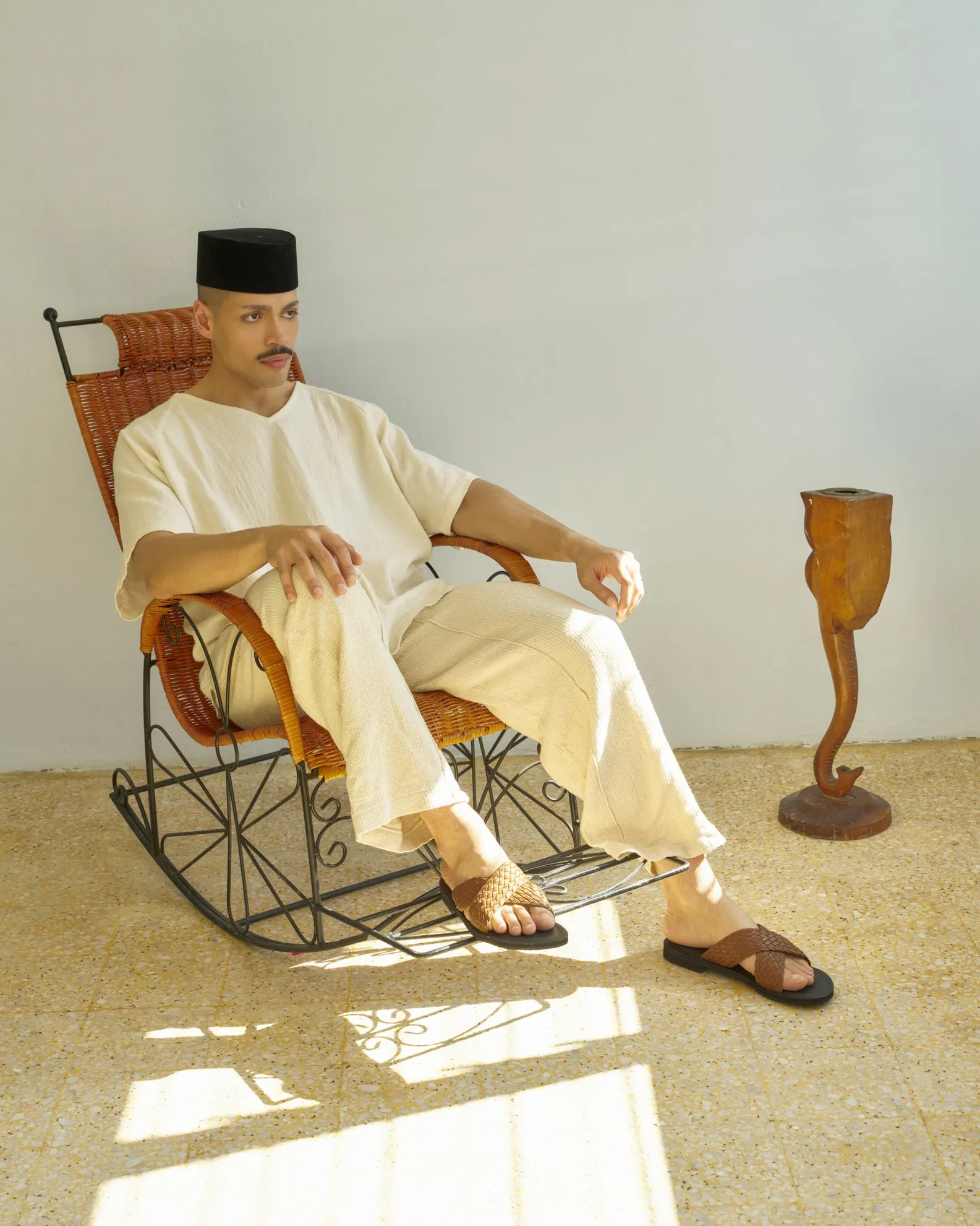Cross Woven Sandal - Brown