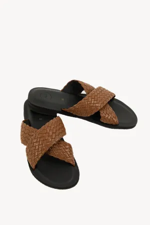 Cross Woven Sandal - Brown