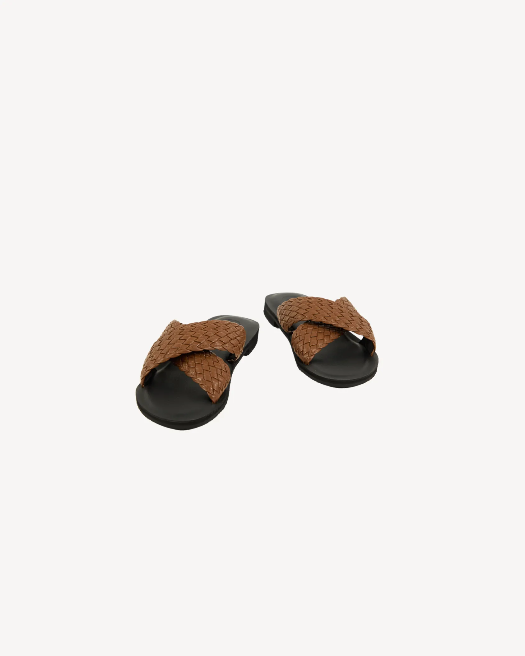 Cross Woven Sandal - Brown
