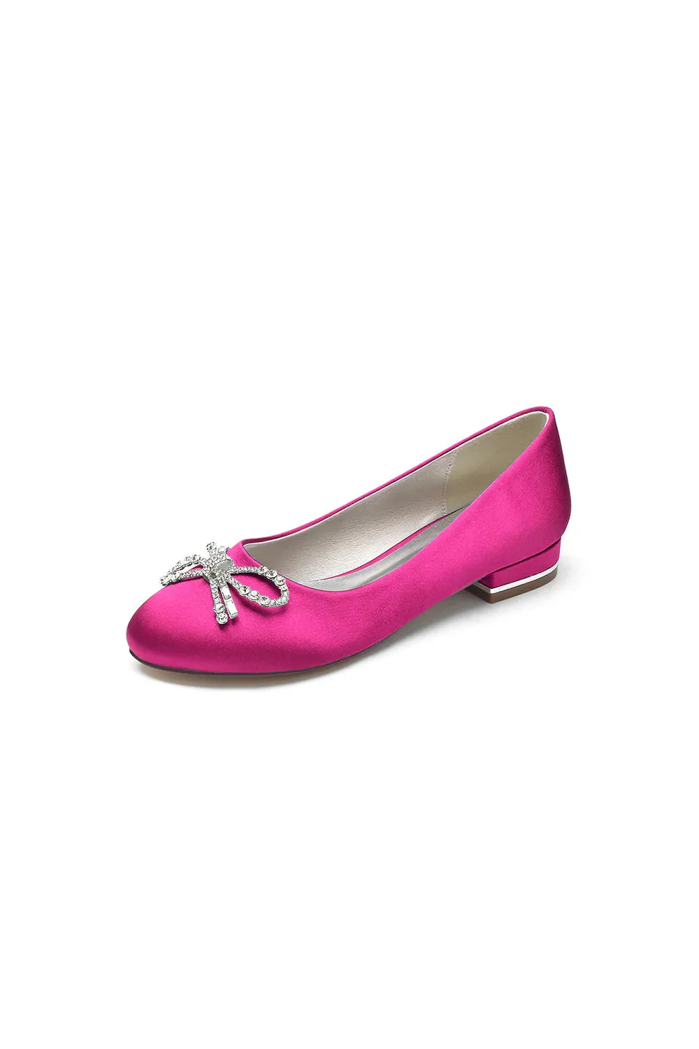 Crystal Bow Round Toe Flats
