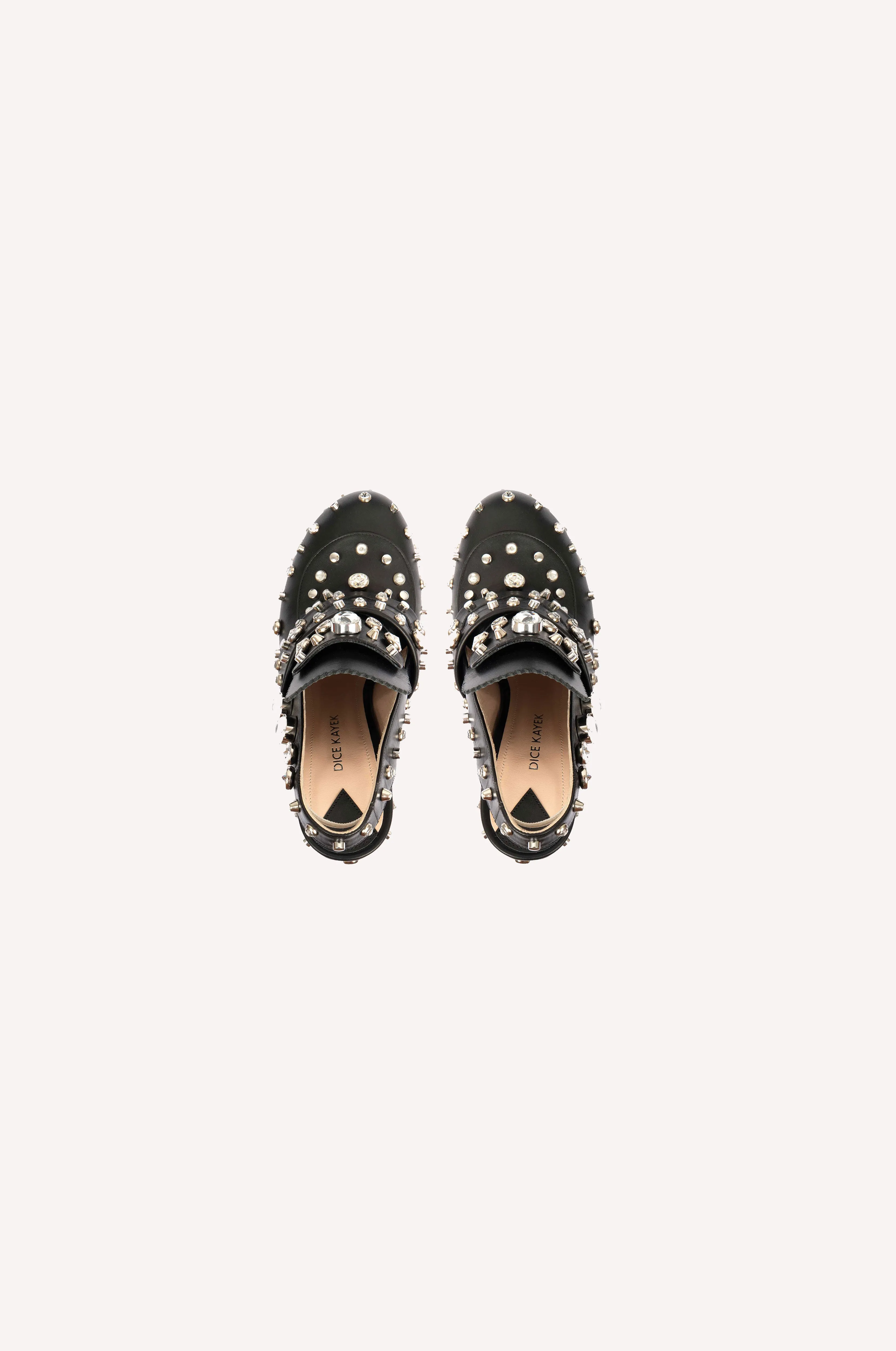 Crystal-Embellished Platform Heels