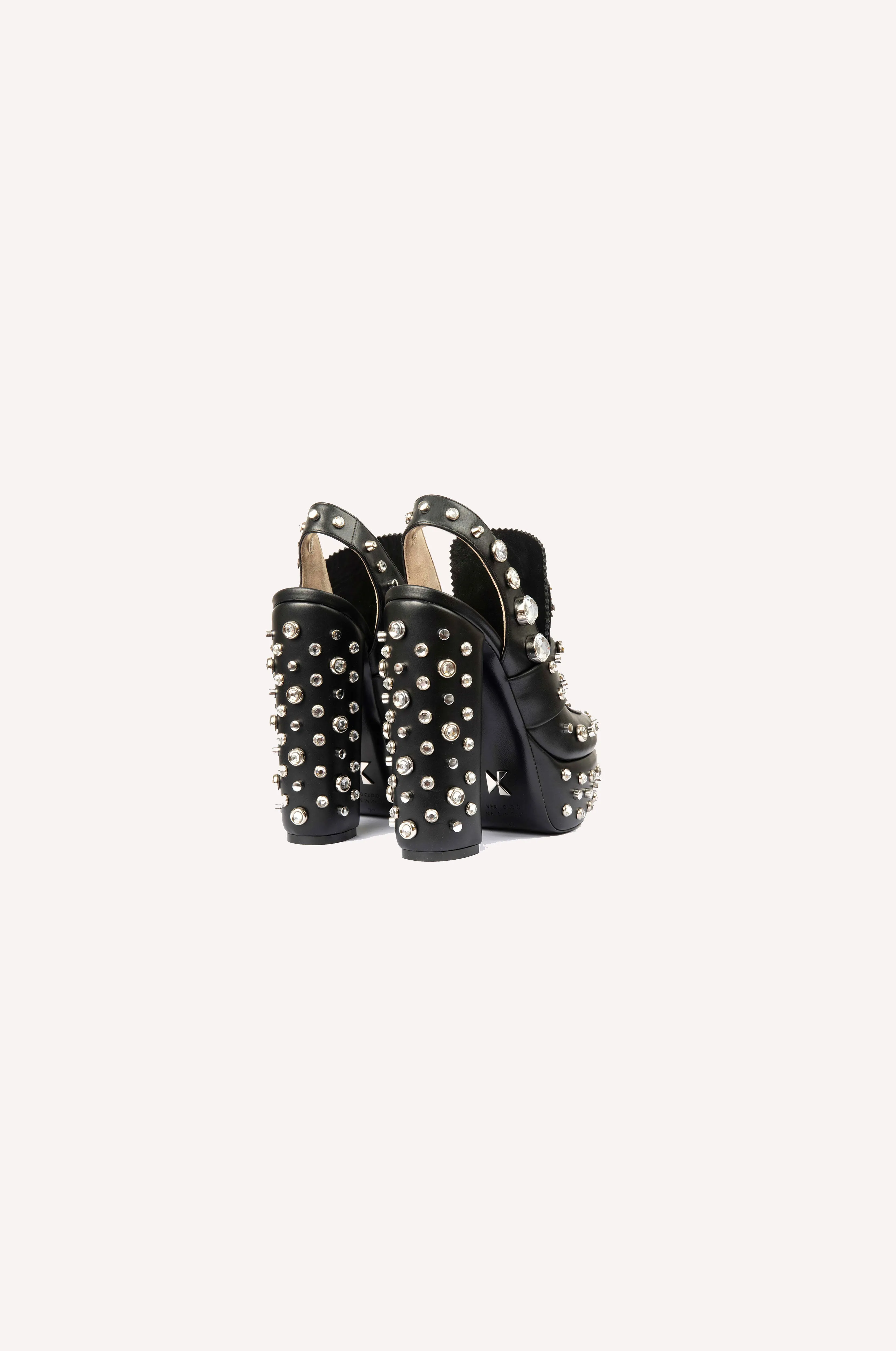Crystal-Embellished Platform Heels