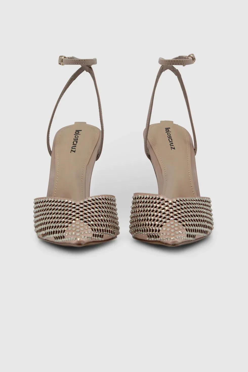 Crystal Embellished Strap Heel