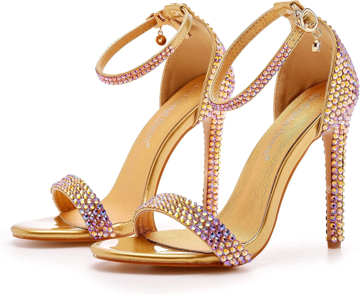 Crystal Queen Full Pearls Heels Sandals Stiletto Heels Peep Toe High Heel Sandals Pump Shoes For Bride Wedding Party Evening
