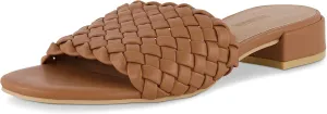 CUSHIONAIRE Women's Nerida woven low block heel sandal  Memory Foam