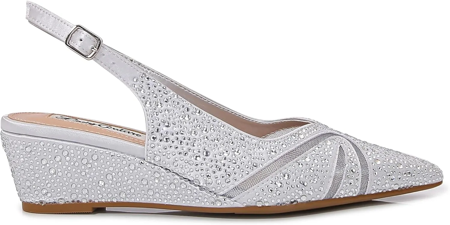 DANIELA Rhinestone Wedge Slingback