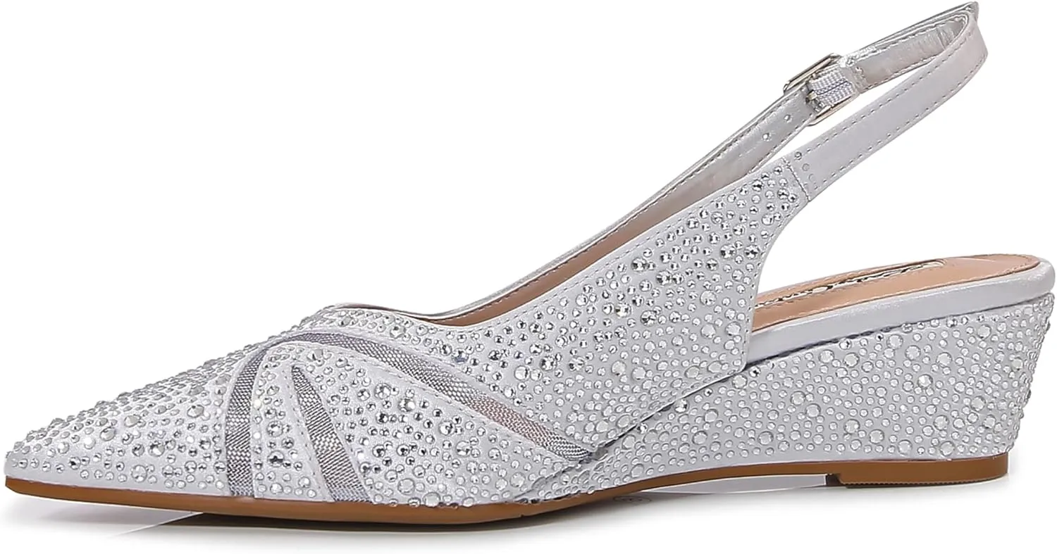 DANIELA Rhinestone Wedge Slingback