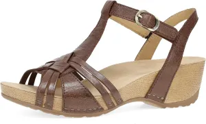 Dansko Tia Fisherman Wedge Sandal for Women - Contoured Footbed for All-Day Comfort and Support – Adjustable Hook & Loop Straps with Buckle Detail