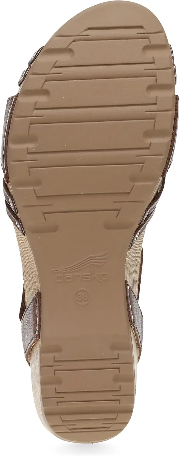 Dansko Tia Fisherman Wedge Sandal for Women - Contoured Footbed for All-Day Comfort and Support – Adjustable Hook & Loop Straps with Buckle Detail