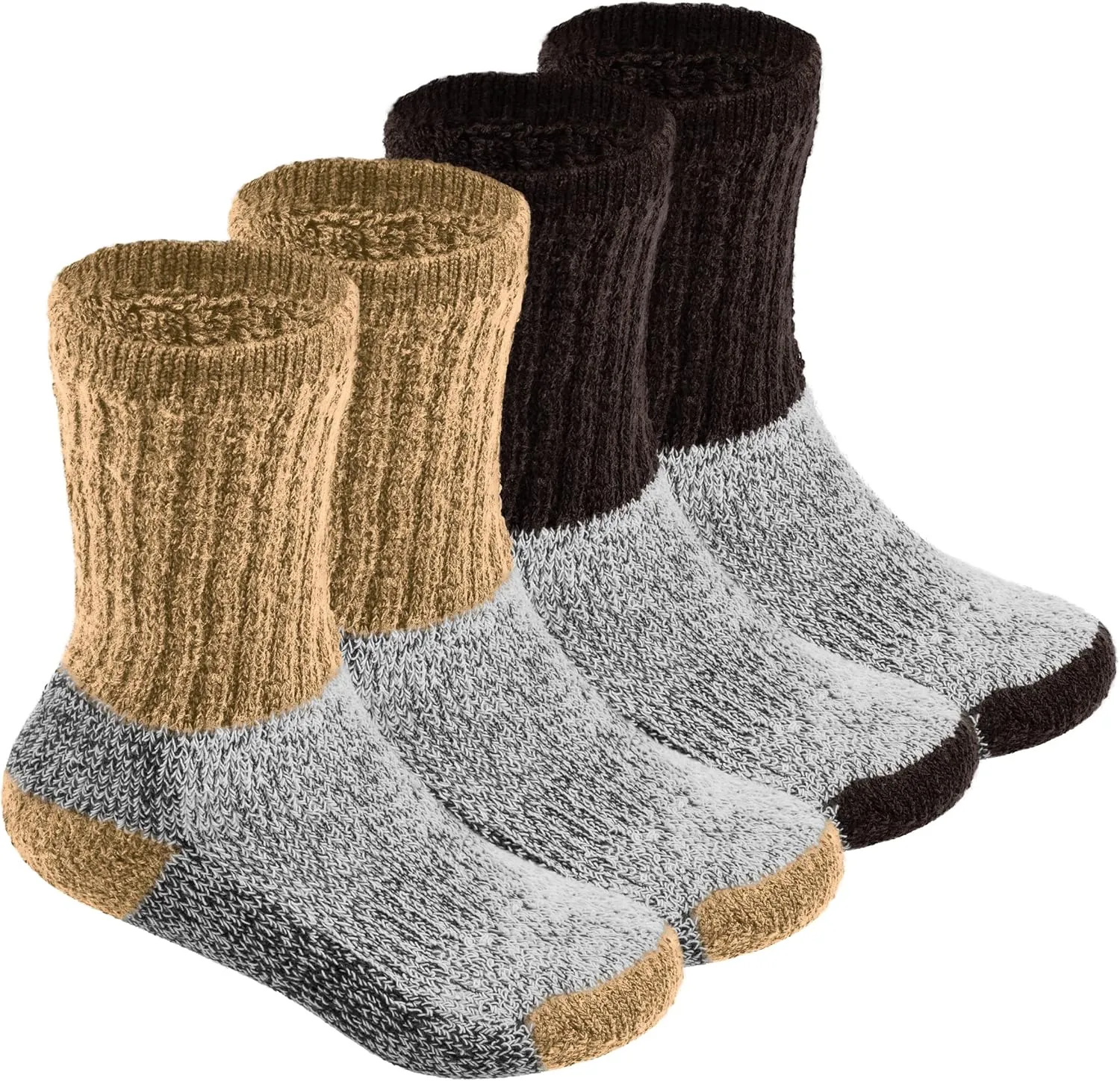 Debra Weitzner Kids Thermal Socks - Boys & Girls Warm Winter Boot Socks 2 Pack Insulated