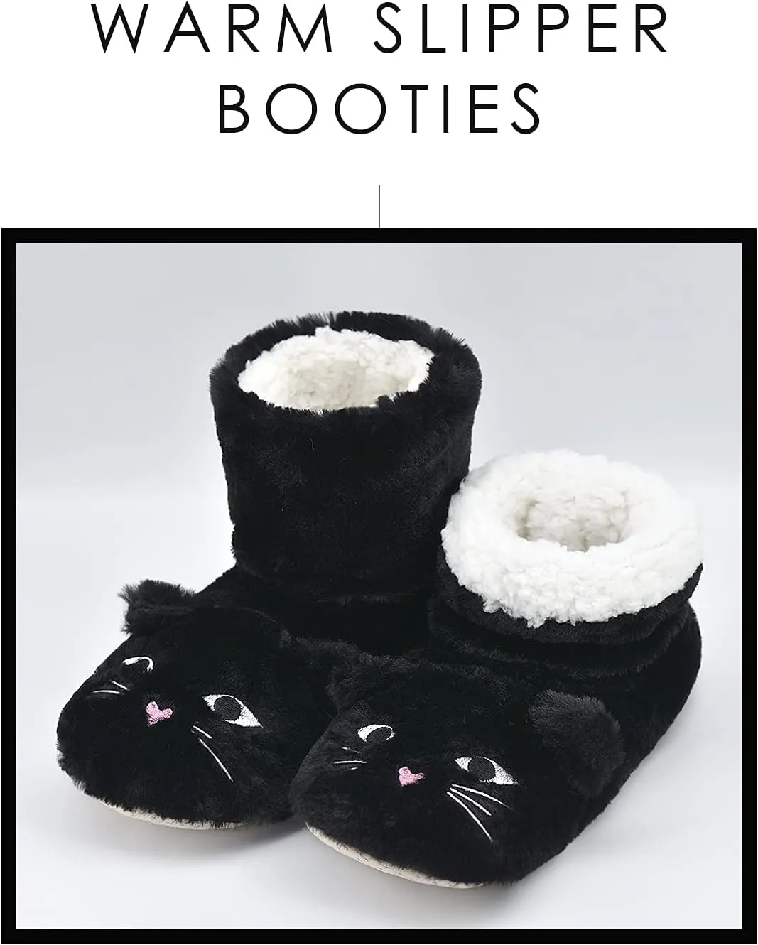 DICUIRD Animal Slipper Socks with Grippers for Women,Winter Cozy&Comfy Boot Slippers for Women