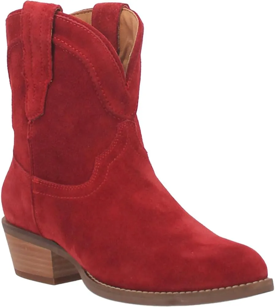 Dingo Womens Tumbleweed Roper Round Toe Casual Boots Ankle Low Heel 1-2" - Black