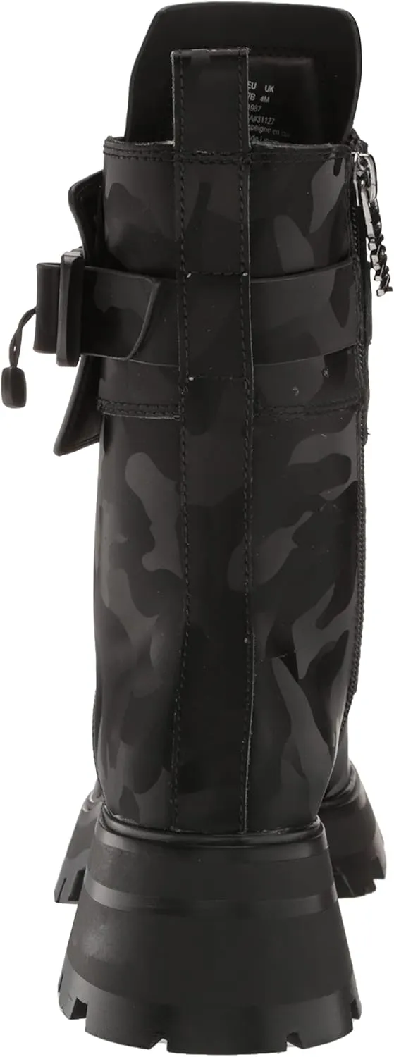 DKNY Women's Sava Lace Up Buckled Combat Boot Fashion