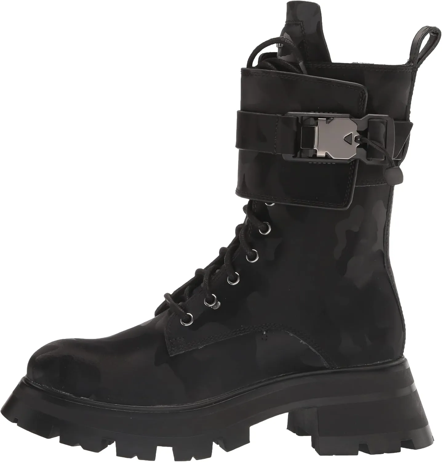 DKNY Women's Sava Lace Up Buckled Combat Boot Fashion