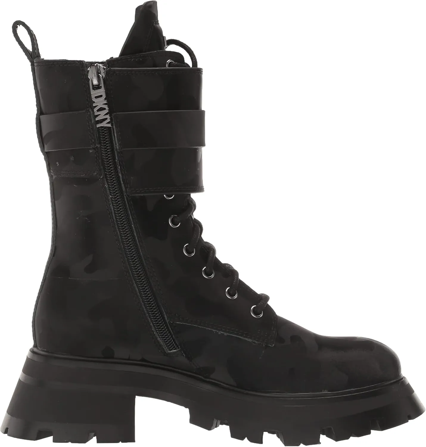 DKNY Women's Sava Lace Up Buckled Combat Boot Fashion