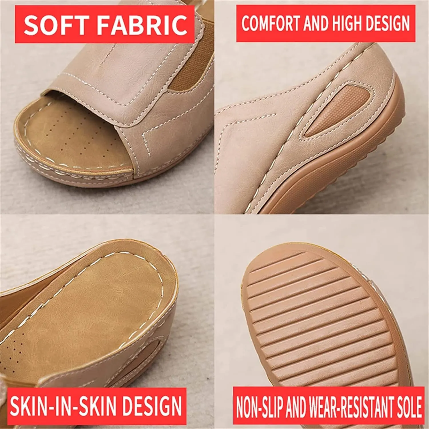 DOIX Womens Garden Loafer Sandals Comfortable Slip on Slides Slippers Clogs Mules with Arch Support Summer Casual Wedge Platform Sandals Non Slip Beach Walking Shoes