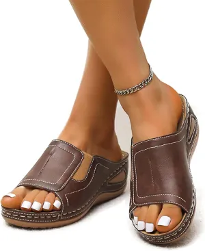 DOIX Womens Garden Loafer Sandals Comfortable Slip on Slides Slippers Clogs Mules with Arch Support Summer Casual Wedge Platform Sandals Non Slip Beach Walking Shoes