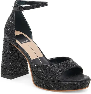 DOLCE VITA Women's Pandro Crystal Heeled Sandal