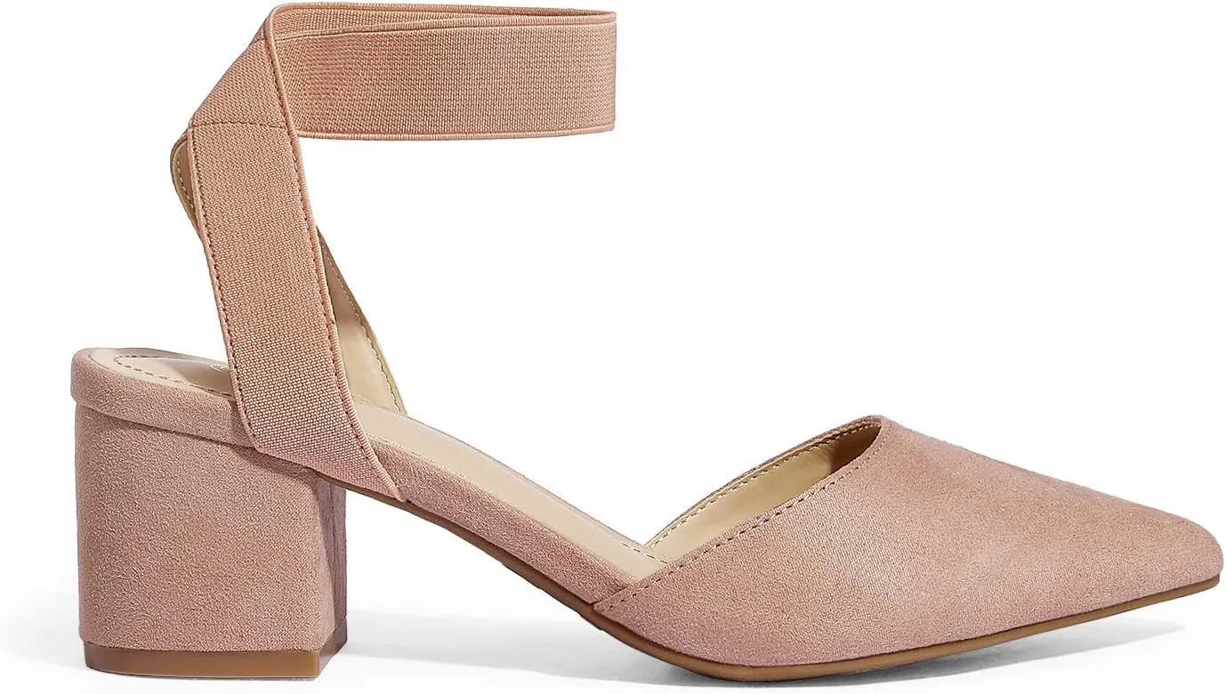 DREAM PAIRS Womens Low Block Chunky Heel Shoes