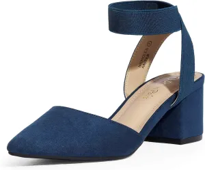 DREAM PAIRS Womens Low Block Chunky Heel Shoes