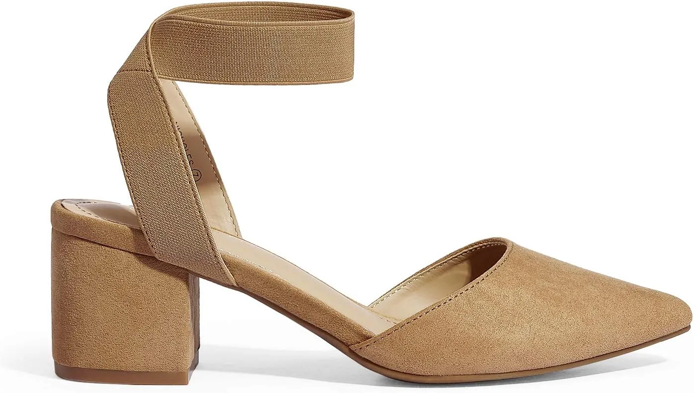 DREAM PAIRS Womens Low Block Chunky Heel Shoes