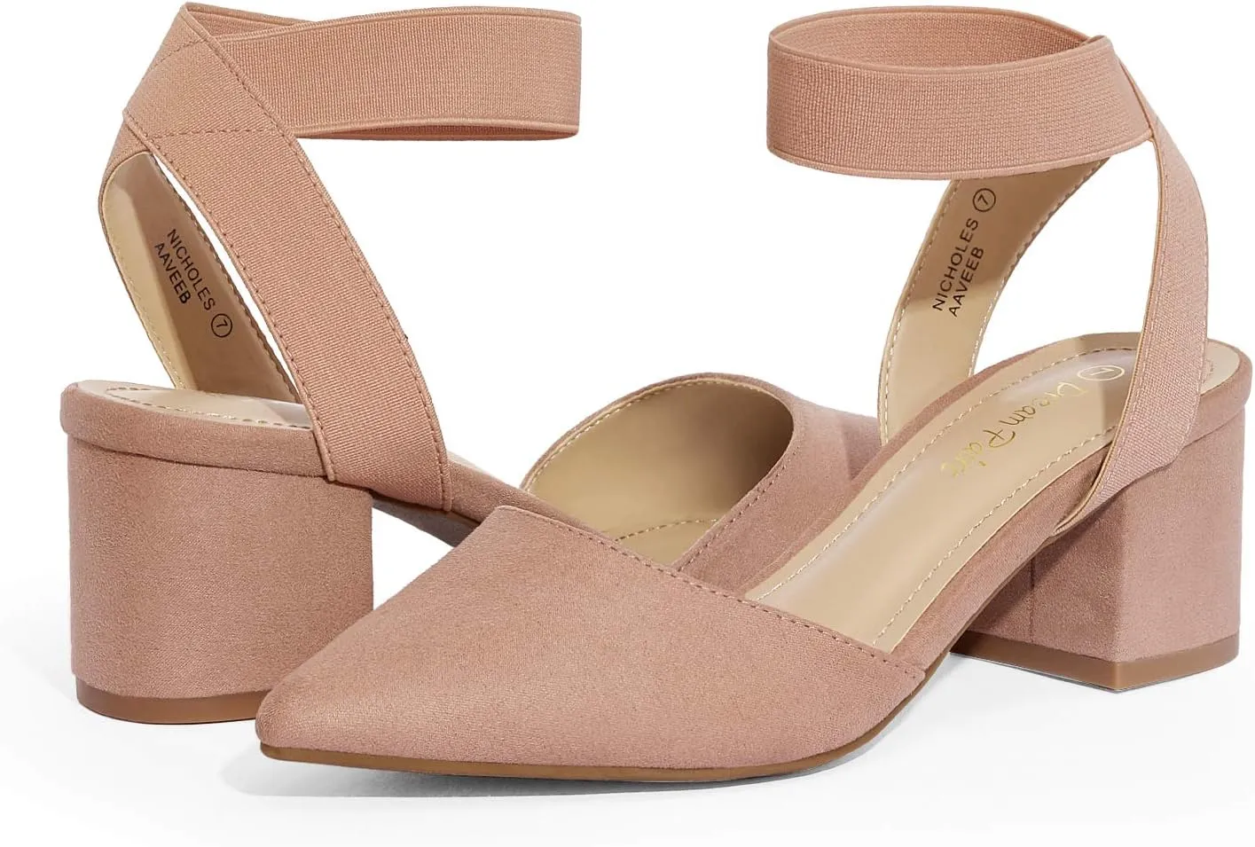 DREAM PAIRS Womens Low Block Chunky Heel Shoes