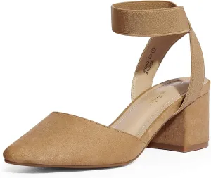 DREAM PAIRS Womens Low Block Chunky Heel Shoes