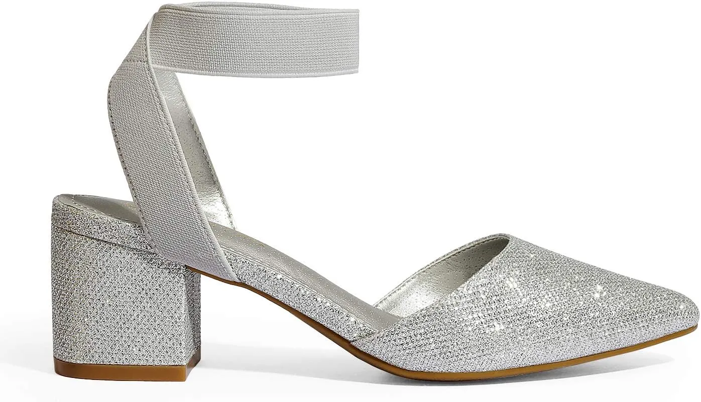 DREAM PAIRS Womens Low Block Chunky Heel Shoes