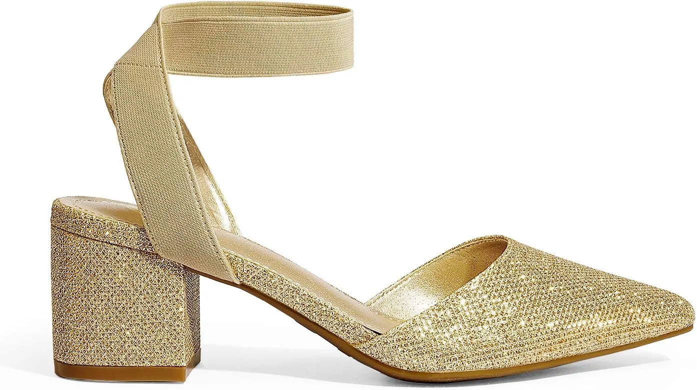 DREAM PAIRS Womens Low Block Chunky Heel Shoes