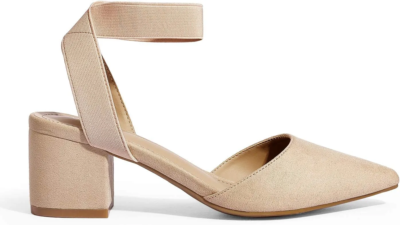 DREAM PAIRS Womens Low Block Chunky Heel Shoes