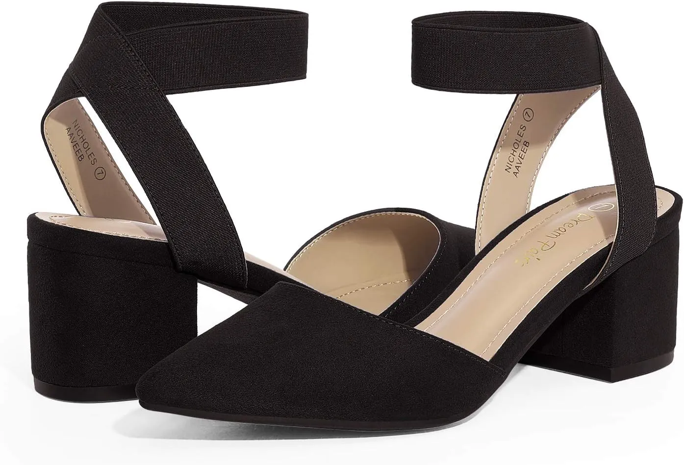 DREAM PAIRS Womens Low Block Chunky Heel Shoes
