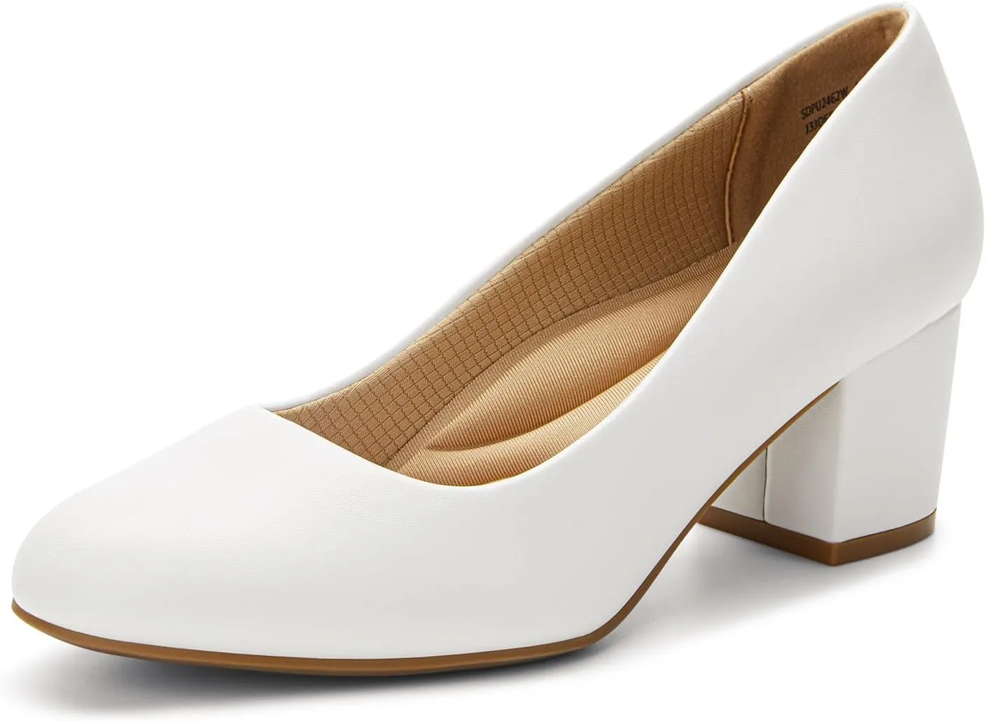 DREAM PAIRS Women's Pumps Low Chunky Block Heel Dress Shoes Closed Round Toe Comfortable Heels
