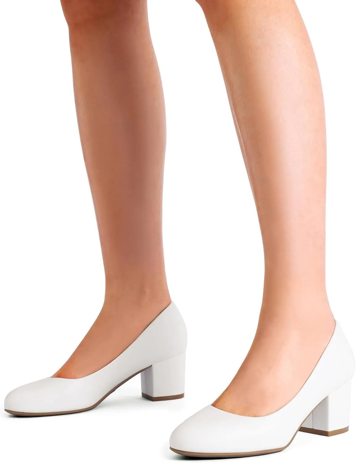 DREAM PAIRS Women's Pumps Low Chunky Block Heel Dress Shoes Closed Round Toe Comfortable Heels