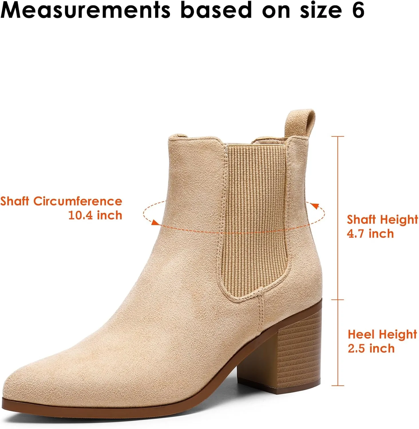 DREAM PAIRS Women's Retro Elastic Chelsea Ankle Boots Fashion Low Chunky Block Heel Pointed Toe Fall Heeled Booties Shoes