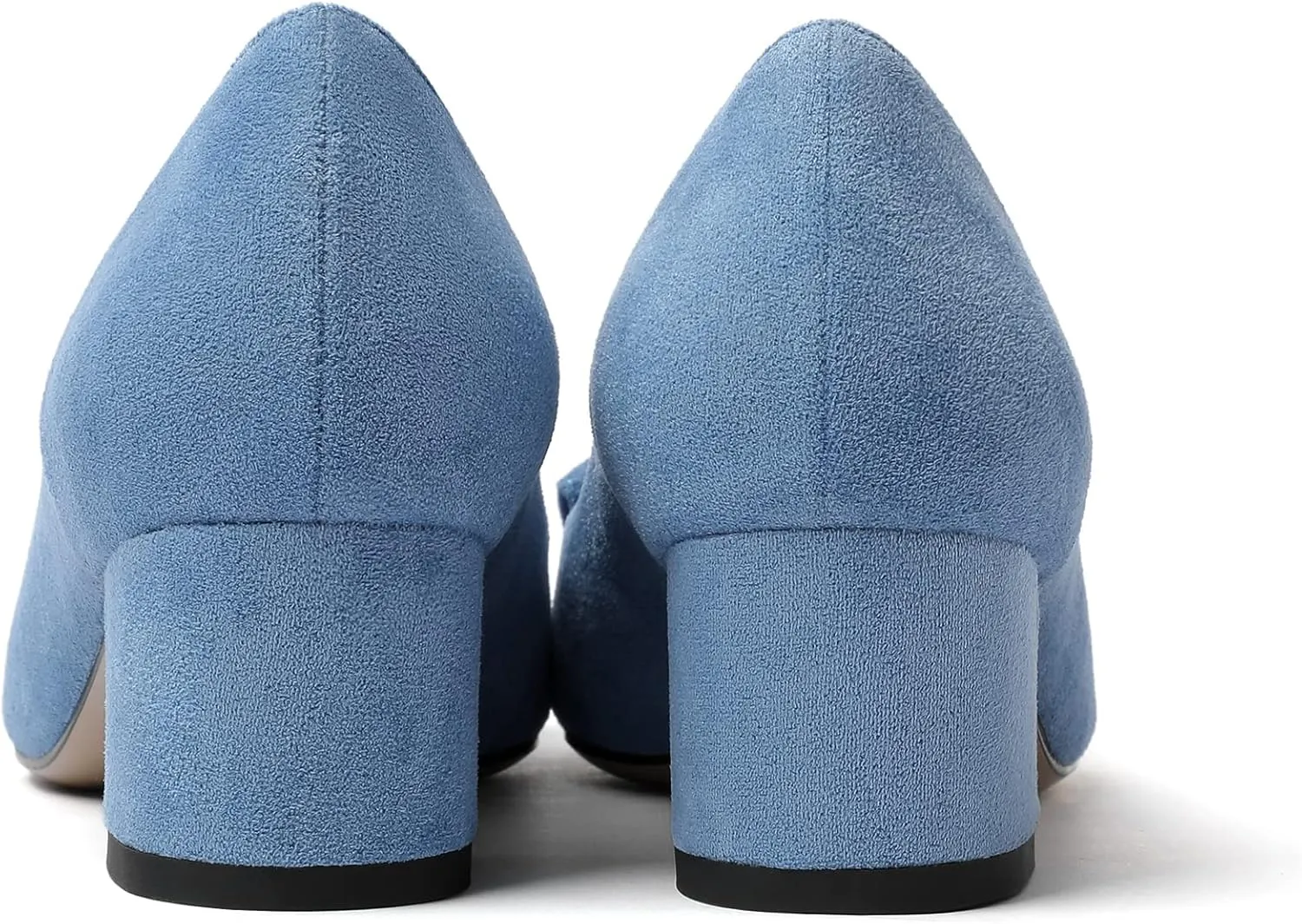 Eldof Block Heels Pumps for Women Pointed Toe Slip on Low Chunky Heeled Bow Heels Classic Low Heel Dress Shoes for Office Wedding Work Evening 2 Inches