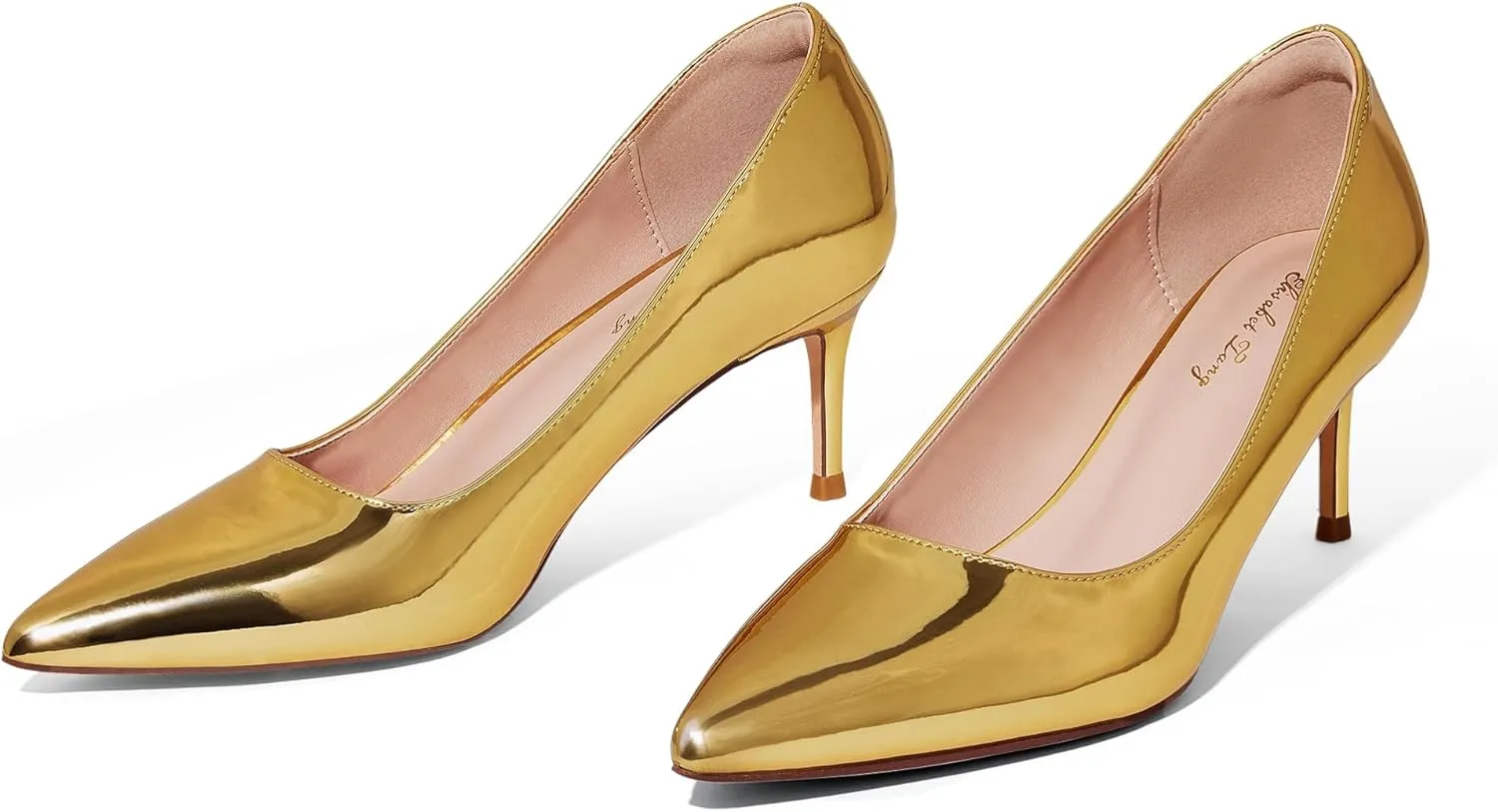Elisabet Tang Kitten Heel Low Pumps 2.4 Inch Closed Pointed Toe Short Sexy Comfort Women Dressy Shoe at Work Office Date Prom Party Wedding Church