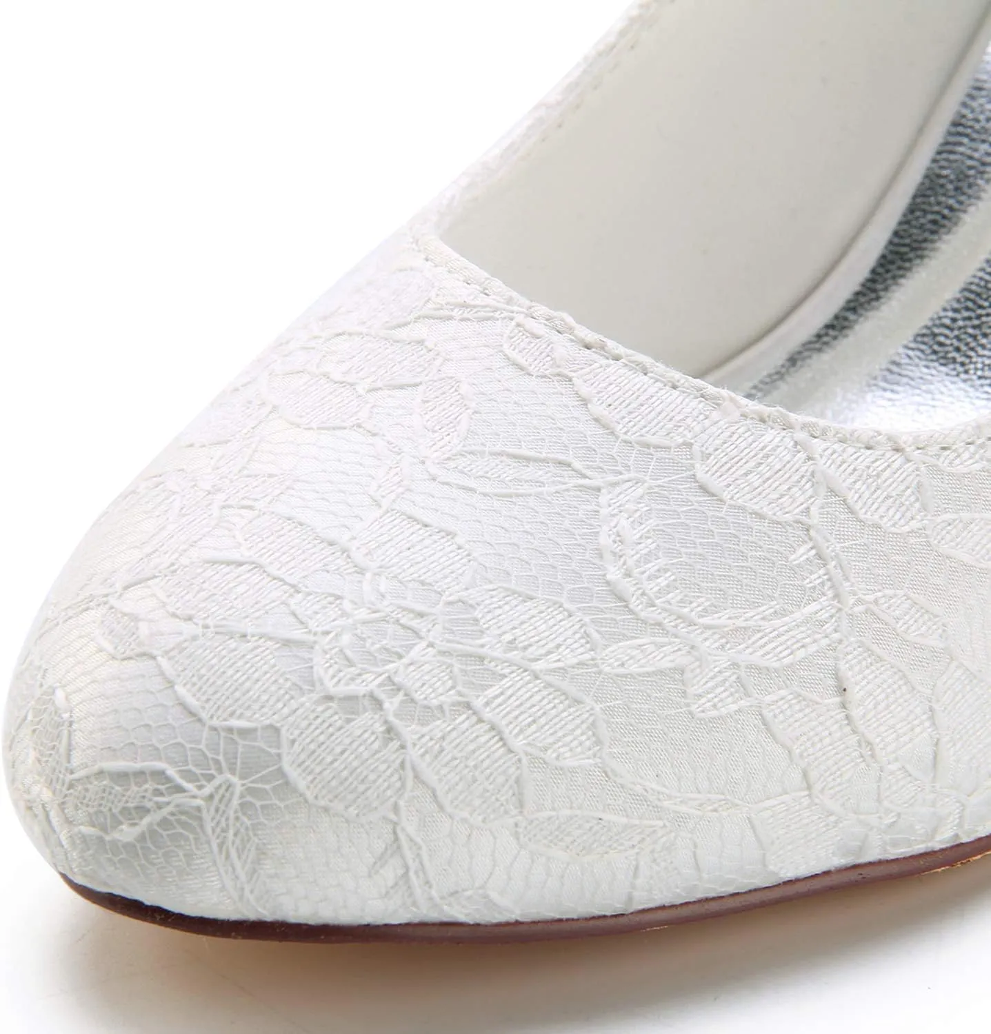 Emily Bridal Women's Silk Like Satin Wedge Heel Wedges Crystal