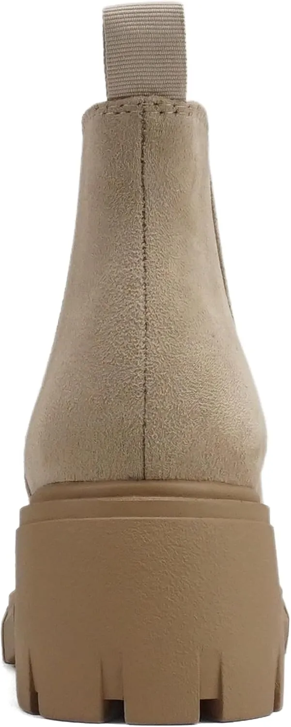 Everly - Women's Top Lug Sole Mid-Heel Chelsea Fashion Ankle Booties