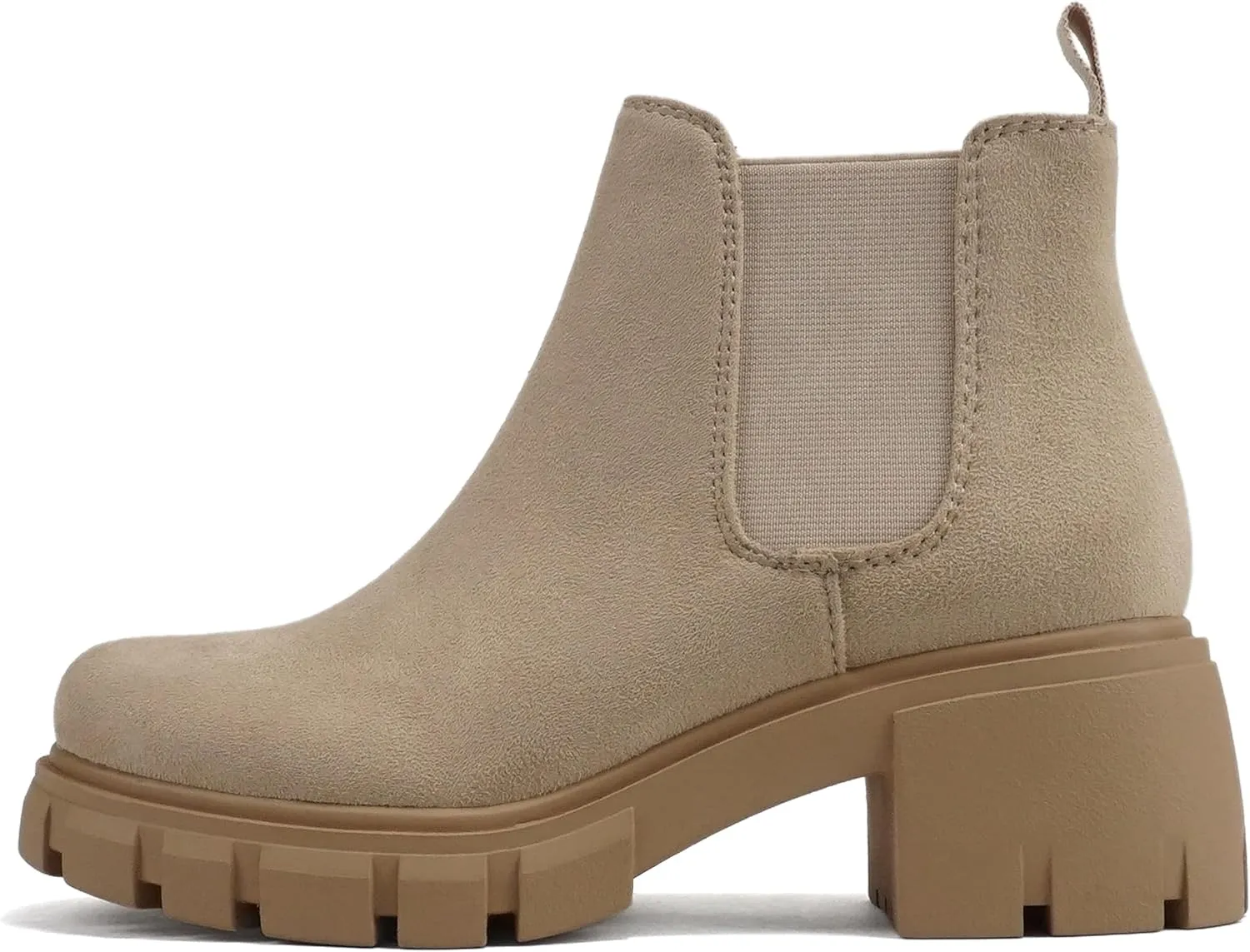 Everly - Women's Top Lug Sole Mid-Heel Chelsea Fashion Ankle Booties