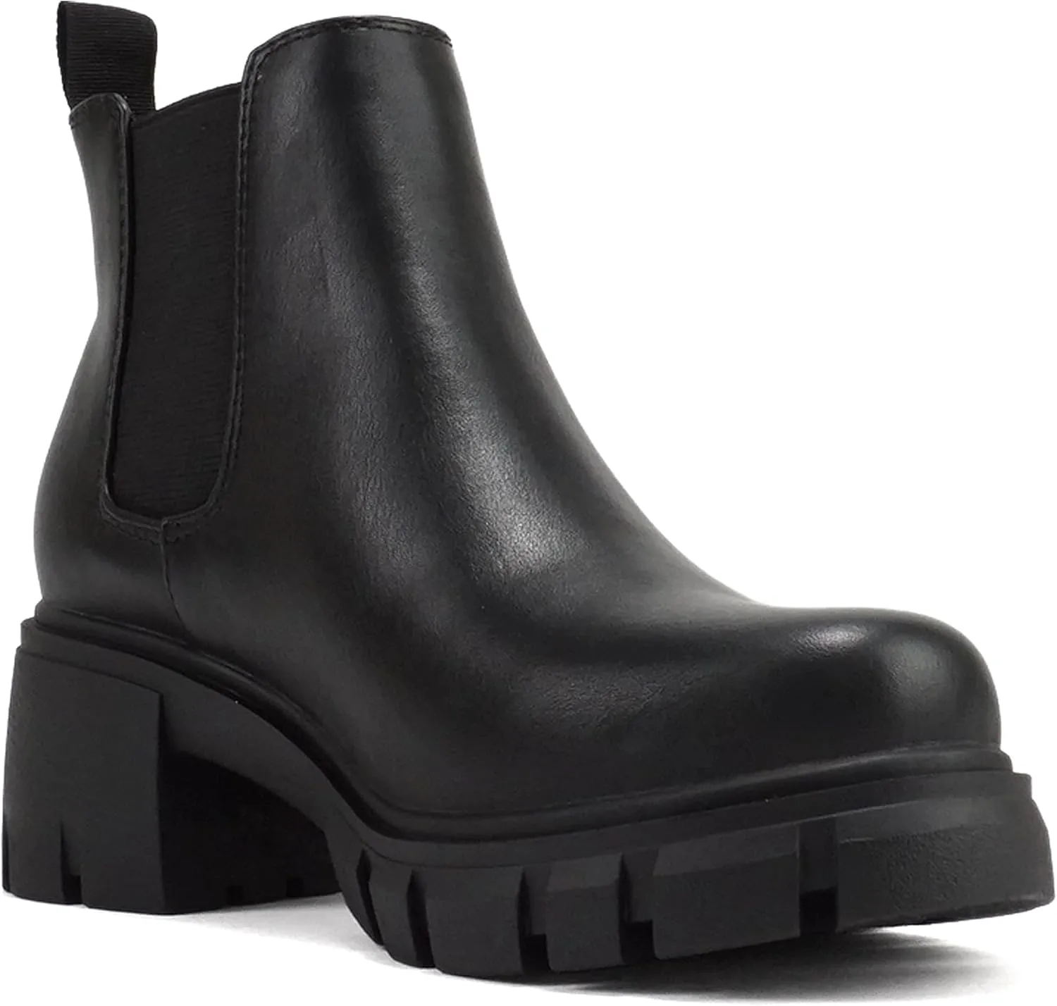 Everly - Women's Top Lug Sole Mid-Heel Chelsea Fashion Ankle Booties