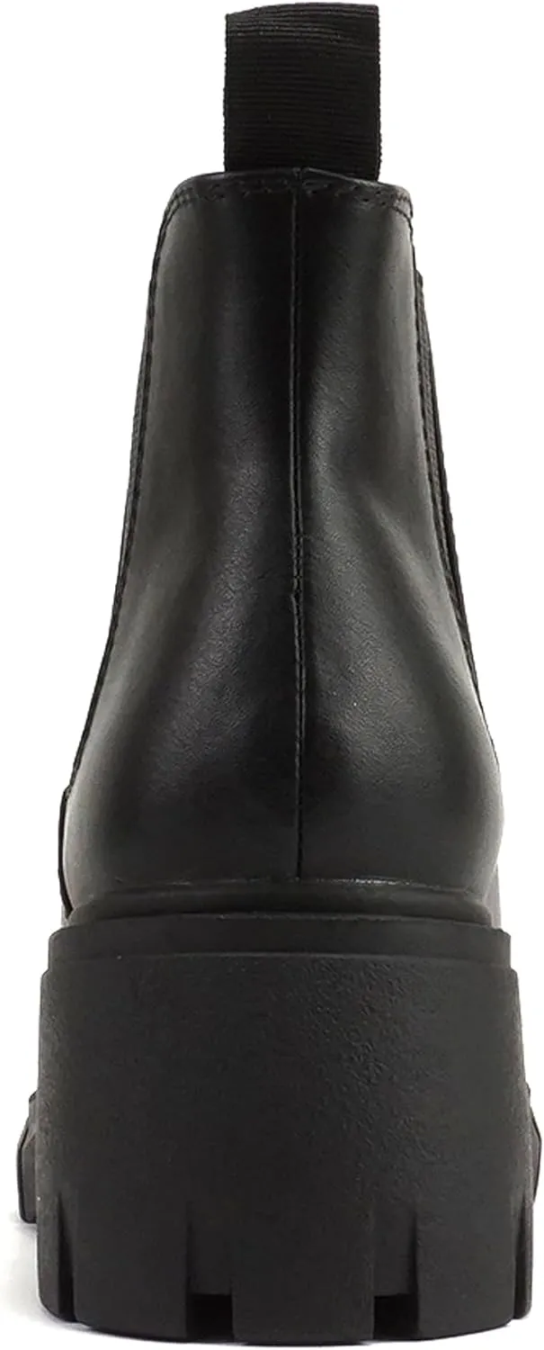 Everly - Women's Top Lug Sole Mid-Heel Chelsea Fashion Ankle Booties
