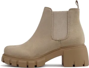 Everly - Women's Top Lug Sole Mid-Heel Chelsea Fashion Ankle Booties