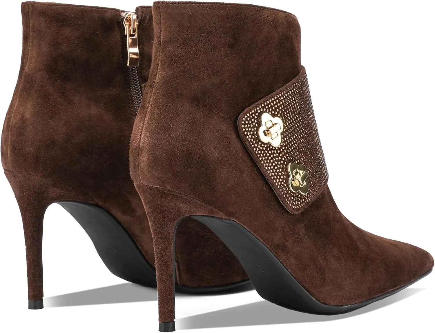 Faux Suede High Heel Boots for Women Stiletto Botas Para Mujer Dress Comfortable Sexy Pointed toe Elegantes Formal Prom Wedding Comfort Extra Wide Ladies Party Bootis