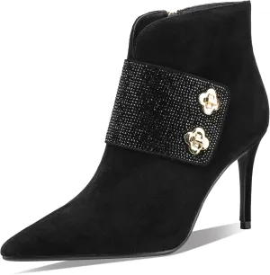 Faux Suede High Heel Boots for Women Stiletto Botas Para Mujer Dress Comfortable Sexy Pointed toe Elegantes Formal Prom Wedding Comfort Extra Wide Ladies Party Bootis