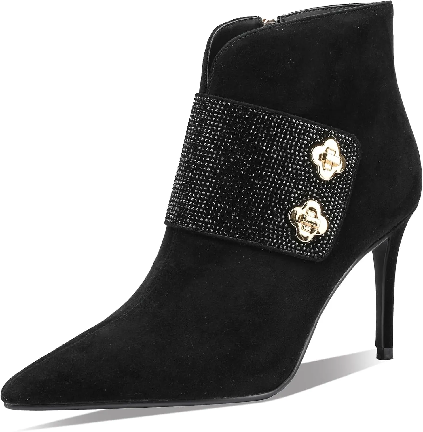 Faux Suede High Heel Boots for Women Stiletto Botas Para Mujer Dress Comfortable Sexy Pointed toe Elegantes Formal Prom Wedding Comfort Extra Wide Ladies Party Bootis