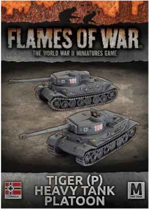 Flames of War Mid War German Tiger (P) Heavy Tank Platoon FOW GBX189