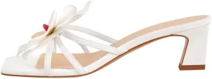 Flower Square Toe Low Heel Sandals