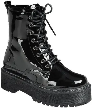 Forever Women Chunky Lug Sole Lace up Ankle Boot w/Side Zipper
